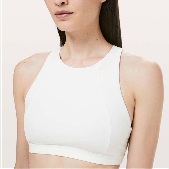 Lululemon Free To Be Serene Bra High Neck Light Support C/D Cup • White • Size 2 - Picture 6 of 8